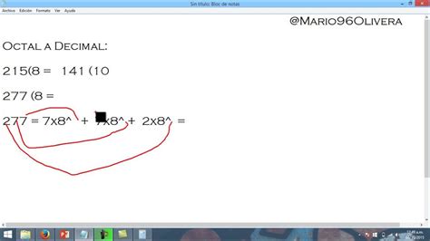 Pasar Numero Octal A Decimal Youtube