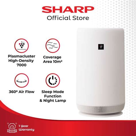 Promo Sharp Fu Nc01 W Small Tower Air Purifier Plasmacluster 10m