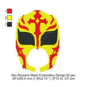 Rey Mysterio Mask Embroidery Design 02