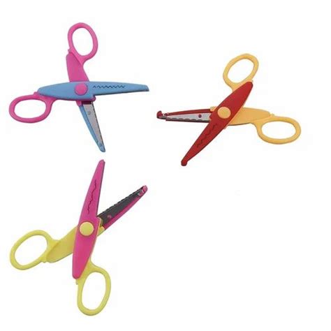 Plastic Zig Zag Scissors Design Scissors Set Of For School Size