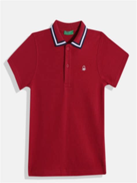 Buy United Colors Of Benetton Boys Pure Cotton Self Striped Polo Collar T Shirt Tshirts For