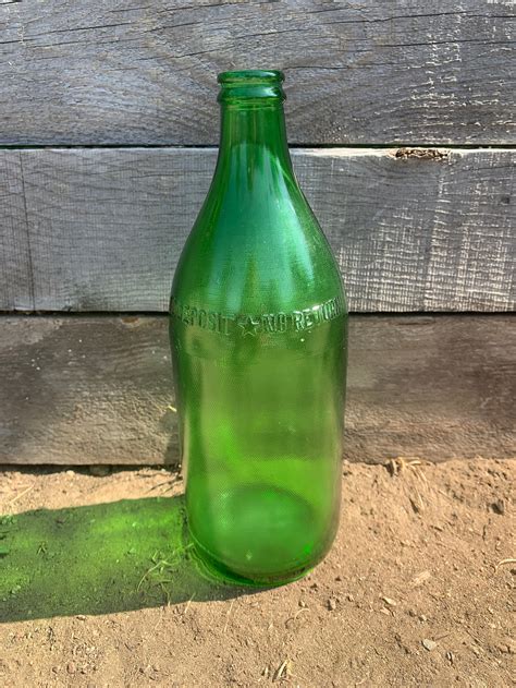 Vintage Green Glass Duraglas Bottle Etsy