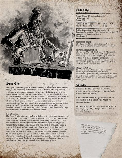 Ogre Chef Monster Art And Stat Block Homebrew Art Oc Rdnd