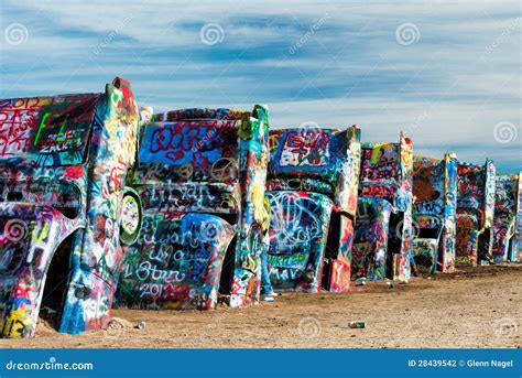 Painted Cadillacs In The Desert Stock Photography - Image: 28439542