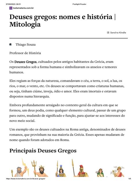 Deuses Gregos Nomes E História Mitologia Toda Matéria Pdf