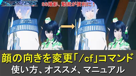 【pso2ngs】顔の向きを変更する「cf」コマンド使い方まとめ ロボアークスのpso2ngs攻略情報まとめ