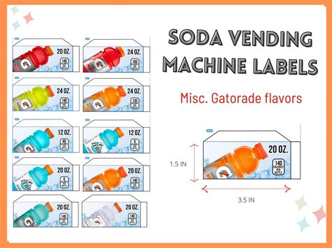 Gatorade Vending Machine Oz Bottle Label Flavor Strip Vending