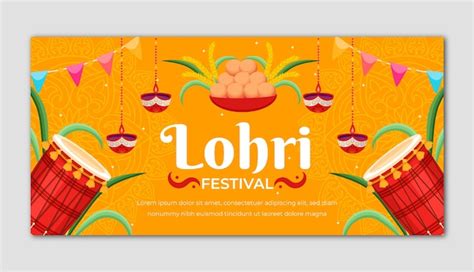 Mod Le De Banni Re Horizontale Du Festival Plat Lohri Vecteur Gratuite