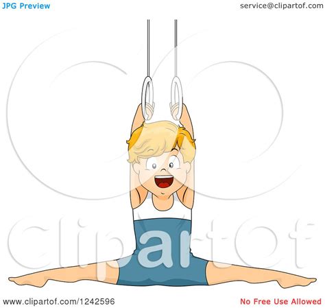 Clipart Of A Happy Gymnast Boy On The Rings Royalty Free Vector Illustration By Bnp Design