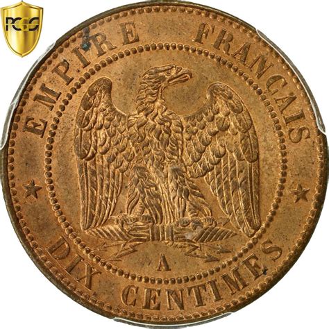 482781 Monnaie France Napoleon III 10 Centimes 1862 Paris PCGS