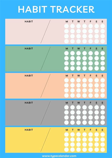 Free Printable Habit Tracker Templates [PDF, Word, Excel] Monthy, Weekly