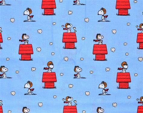 Sale Peanuts Snoopy Fabric Sold By The Half Yard Continuous Cut 100