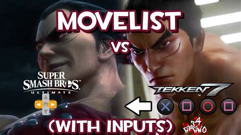 Kazuya Mishima Movelist Comparison With Inputs Youtube