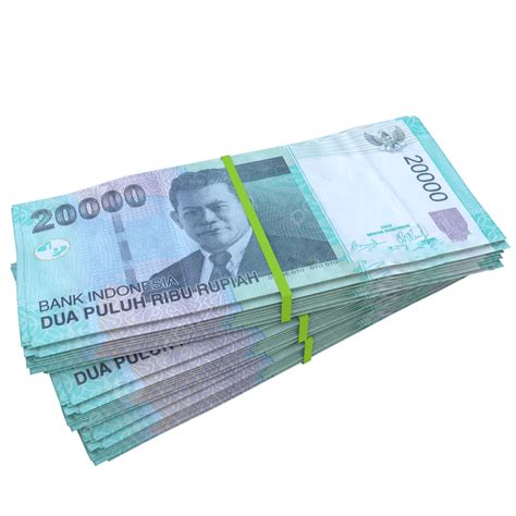 indonesian rupiah stack pile transparent indonesian rupiah stack