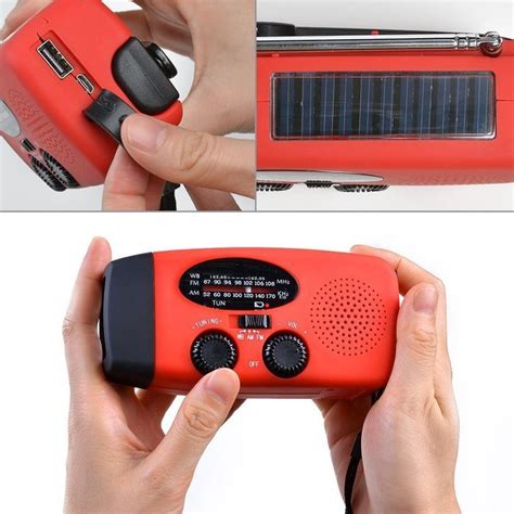 Weather Radio Hand Crank LED Flashlight Charge Emergency Solar Hand