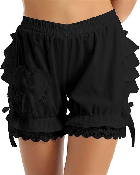 Chictry Damen Vintage Bloomer Shorts Mit Rüschen Spitze Unterhose