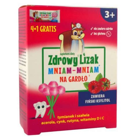 Zdrowy Lizak Mniam Mniam Na Gard O Malina Szt Marketzdrowia Pl