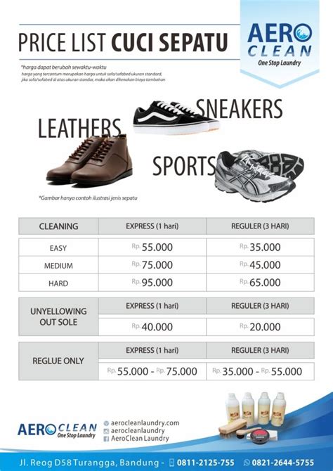 Daftar Harga Laundry Sepatu Dan Jenis Perawatannya