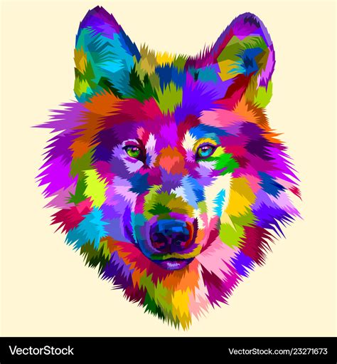 Colorful Wolf Drawings