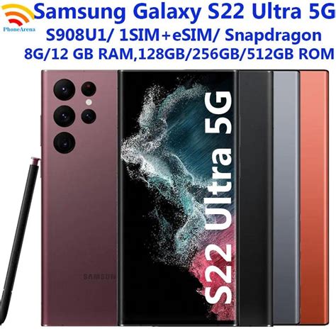 Samsung Galaxy S22 Ultra 5g S908u1 6 8 8 12gb Ram 128 256 512gb Rom