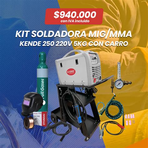 Kit Soldadora Indura Compactmig V Kg Con Carro Full Gases