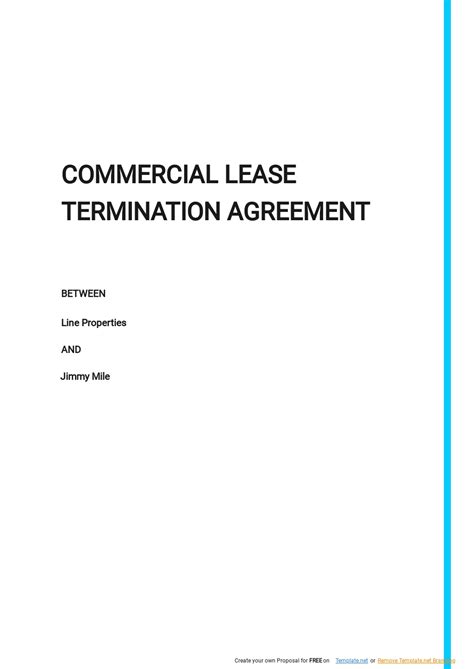 Commercial Lease Termination Agreement Template