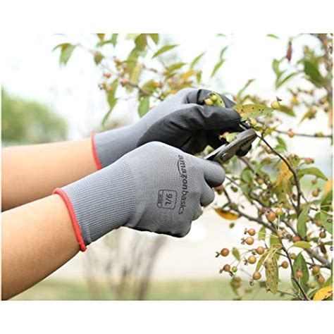 Amazon Basics Polyurethane Coated Work Gloves Polyester Liner Fiber