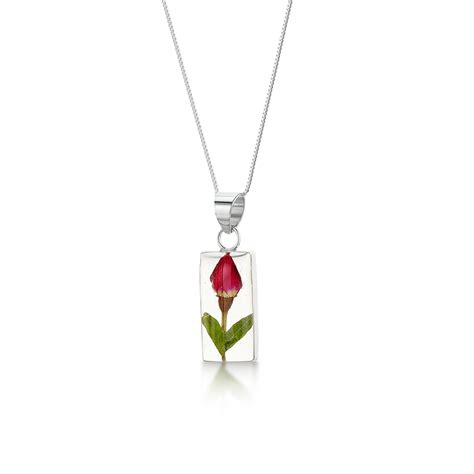 Real Flower Rose Bud Necklace Sv014 Craft Works Gallery