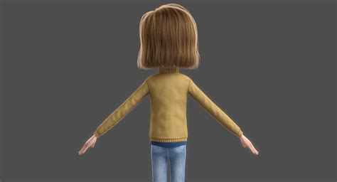 3d Cartoon Rigged Girl Model Turbosquid 1213934