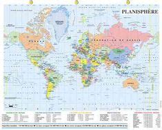 17 idées de Planisphère carte géographique du monde planisphere