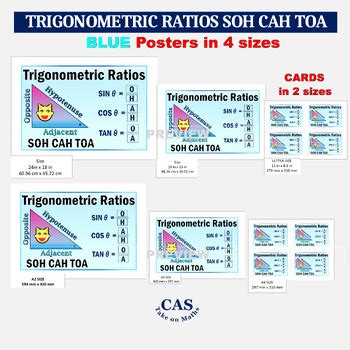 Right Triangle Trigonometry Soh Cah Toa Posters Cards By Cas Take