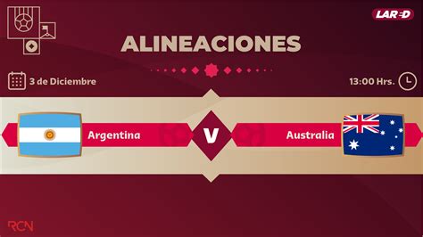 ¡Alineaciones Confirmadas! Argentina Y Australia Se Enfrentan En El