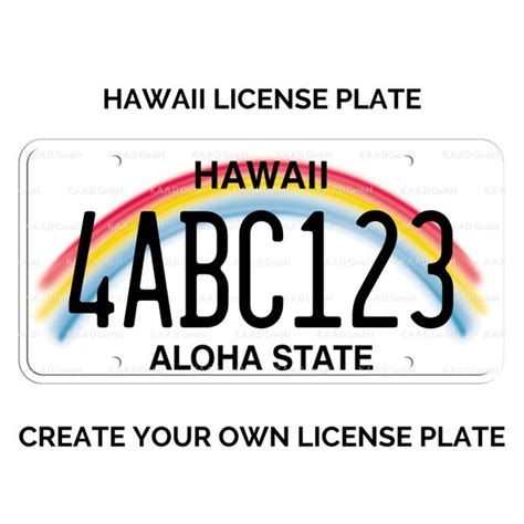 Hawaii Custom License Plate Etsy