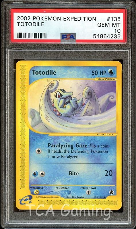 PSA 10 GEM MINT Totodile 135 165 Expedition Base Set Pokemon Card 235