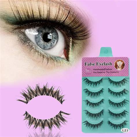 New 5 Pair Handmade Black False Eyelashes Natural Makeup 3d Long Fake Eyelashes Voluminous