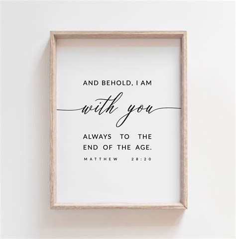 Matthew 28 20 I Am With You Always Bible Verse Wall Art Etsy