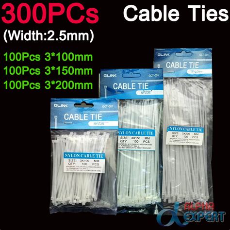 เคเบลไทร Cable Ties 300 Pcs Nylon Cable Self locking Plastic Wire