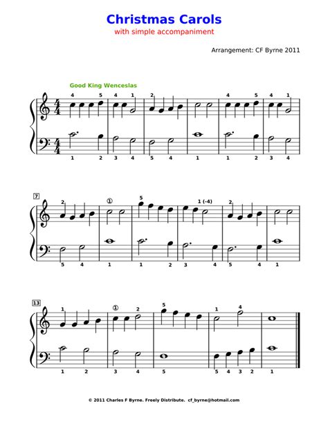 Christmas Carols Piano Sheet Music