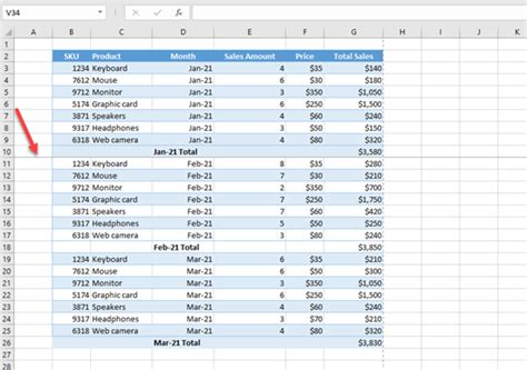 Inserir e remover quebras de página no Excel e no Planilhas Google