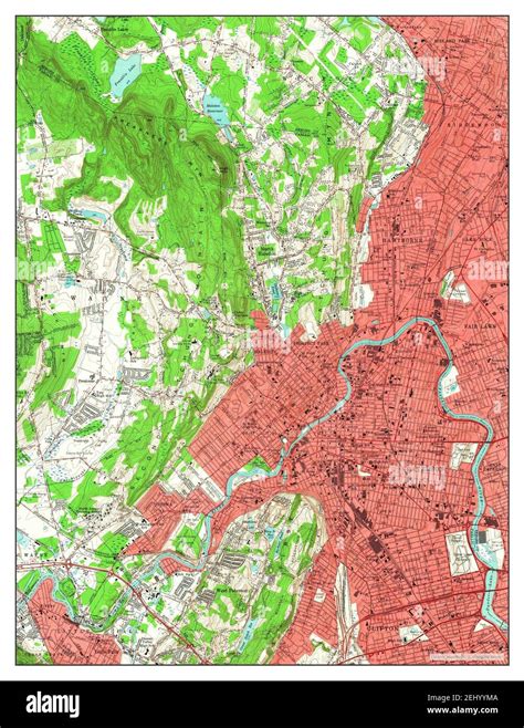 Paterson New Jersey Map 1955 124000 United States Of America By