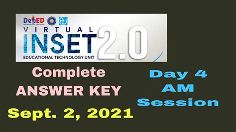 VIRTUAL INSET DAY 4 ANSWER KEY MORNING SESSION SEPTEMBER 2 2021