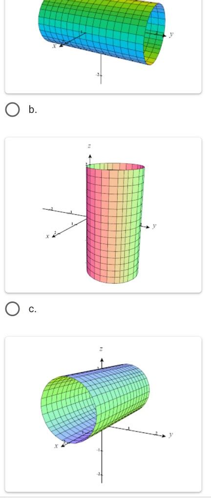 Solved Exercise Cylinders And Quadric Surfaces Chegg