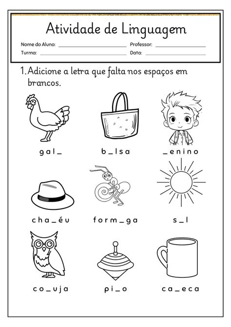 Atividades De Linguagem - Atividade de Linguagem | Atividades de linguagem, Atividades, Linguagem
