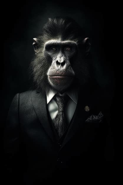 Premium AI Image | A monkey in a suit is shown in a poster for the ...