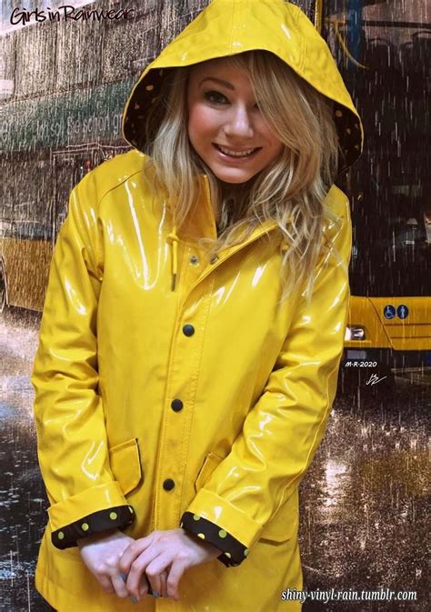 Vinyl Rain Lack Kleidung Jacken Gelbe Regenjacke Regen Mode