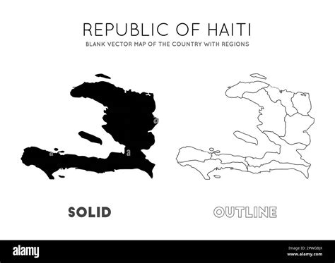 Mapa de Haití Mapa vectorial en blanco del país con regiones