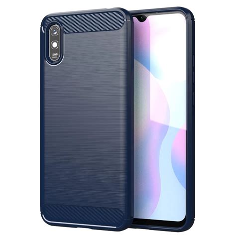 F 03 Carbon Case Flexible Cover TPU Case For Xiaomi Redmi 9A Blue Cerbo