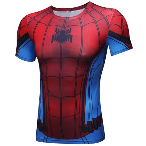 Spider Man 3D Printed T Shirt Captain America Civil War Tee Men