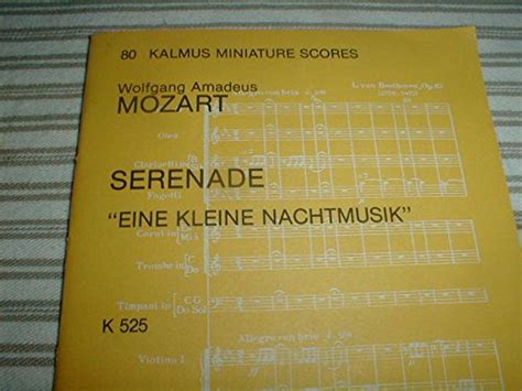 Mozart Serenade Eine Kleine Nachtmusik Kv Kalmus Study Score