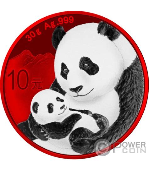 PANDA Space Red Monnaie Argent 10 Yuan China 2019